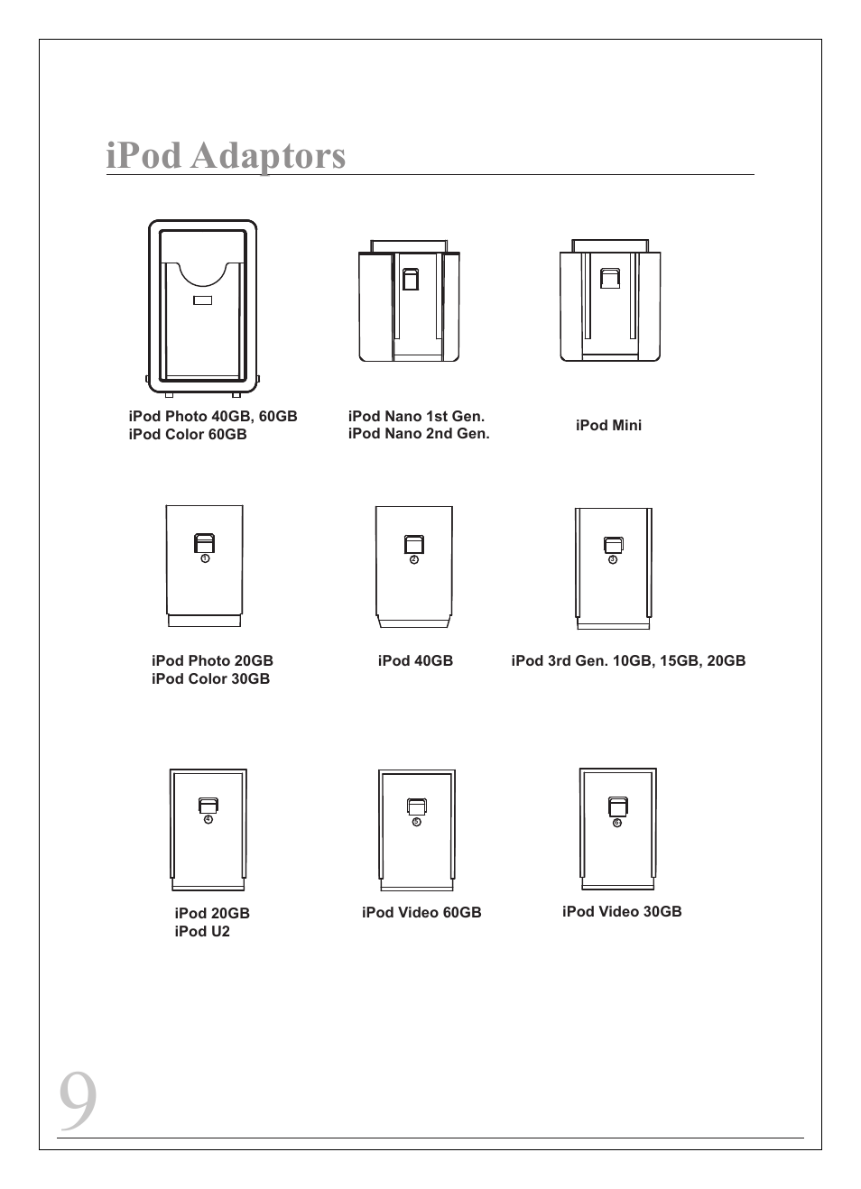 Ipod adaptors | Curtis IP9844 User Manual | Page 9 / 24