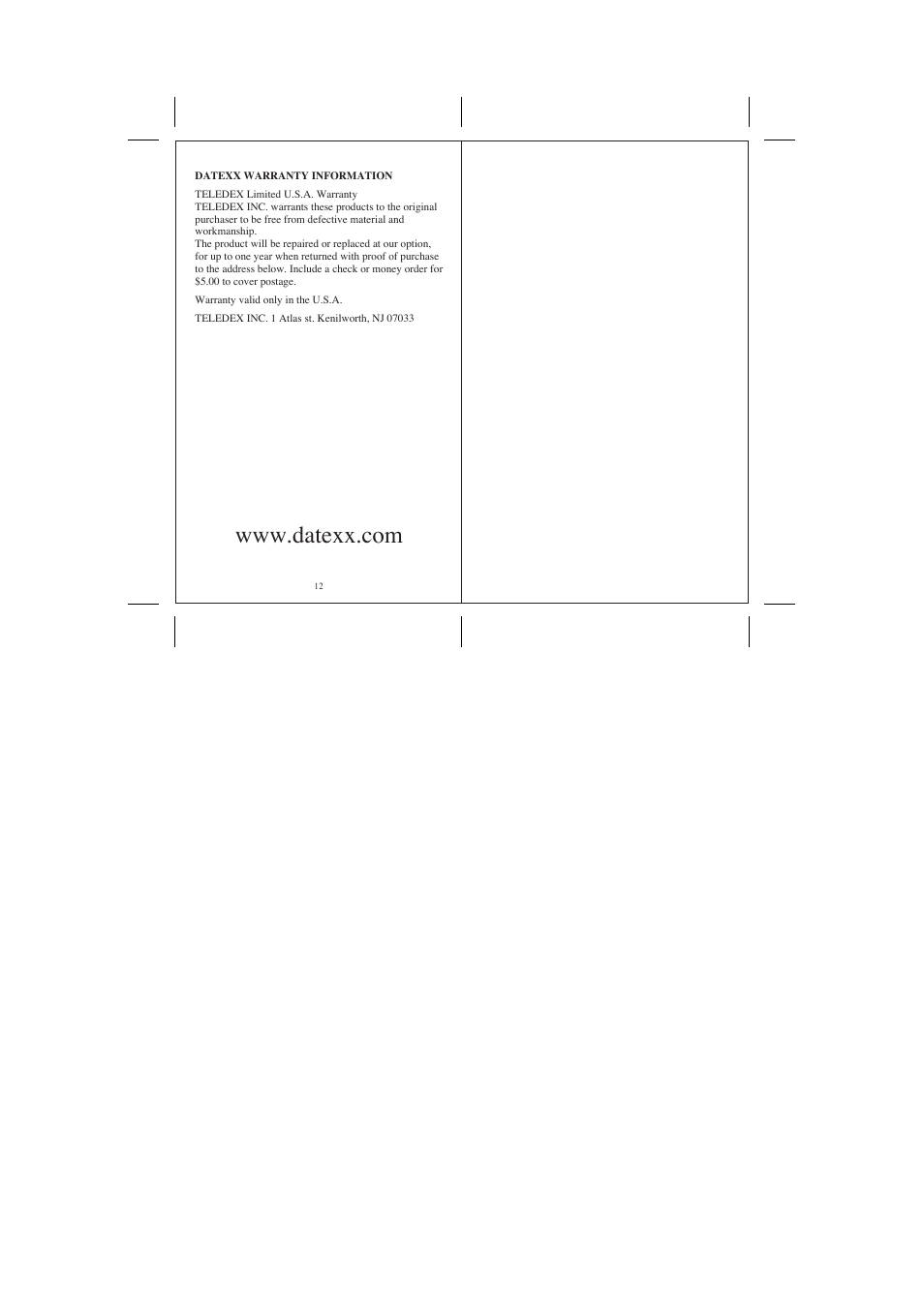 Datexx EXACTIME DRC-700 User Manual | Page 4 / 4