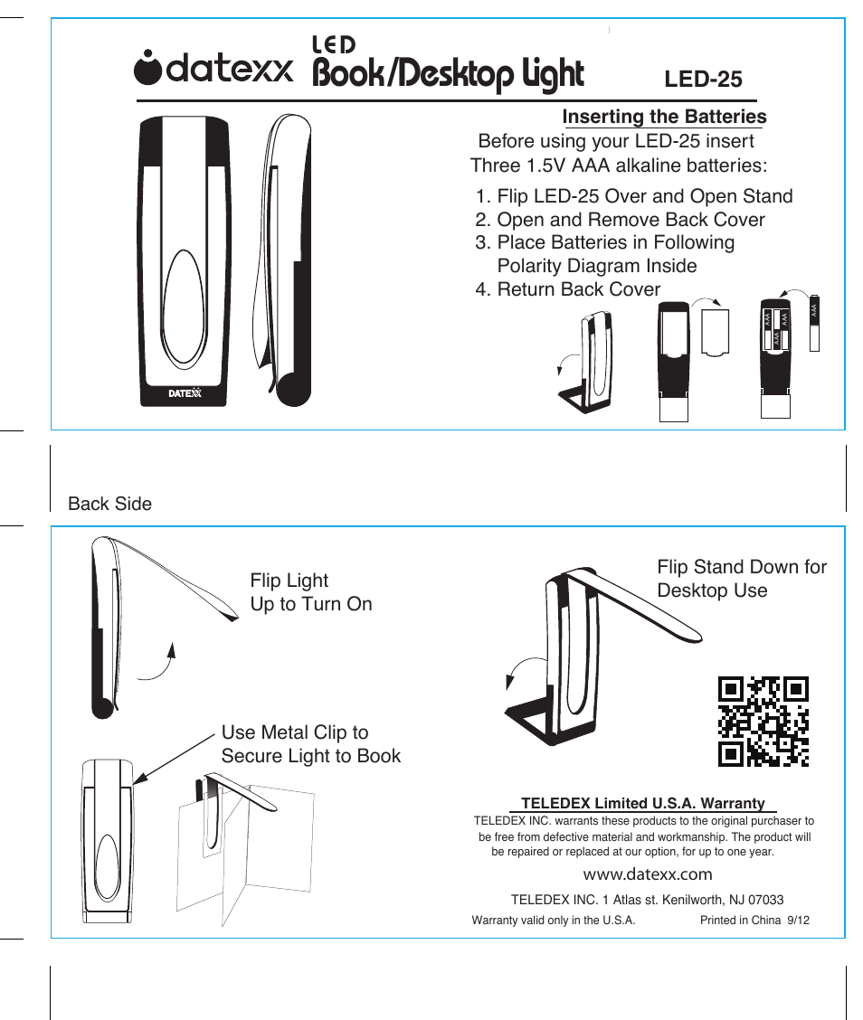 Datexx LED-25 User Manual | 1 page