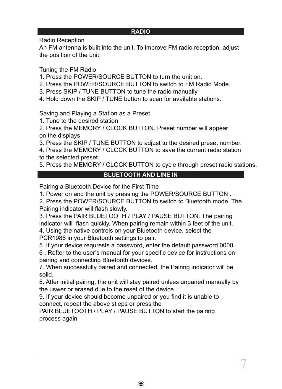 Curtis PCR1986 User Manual | Page 7 / 9