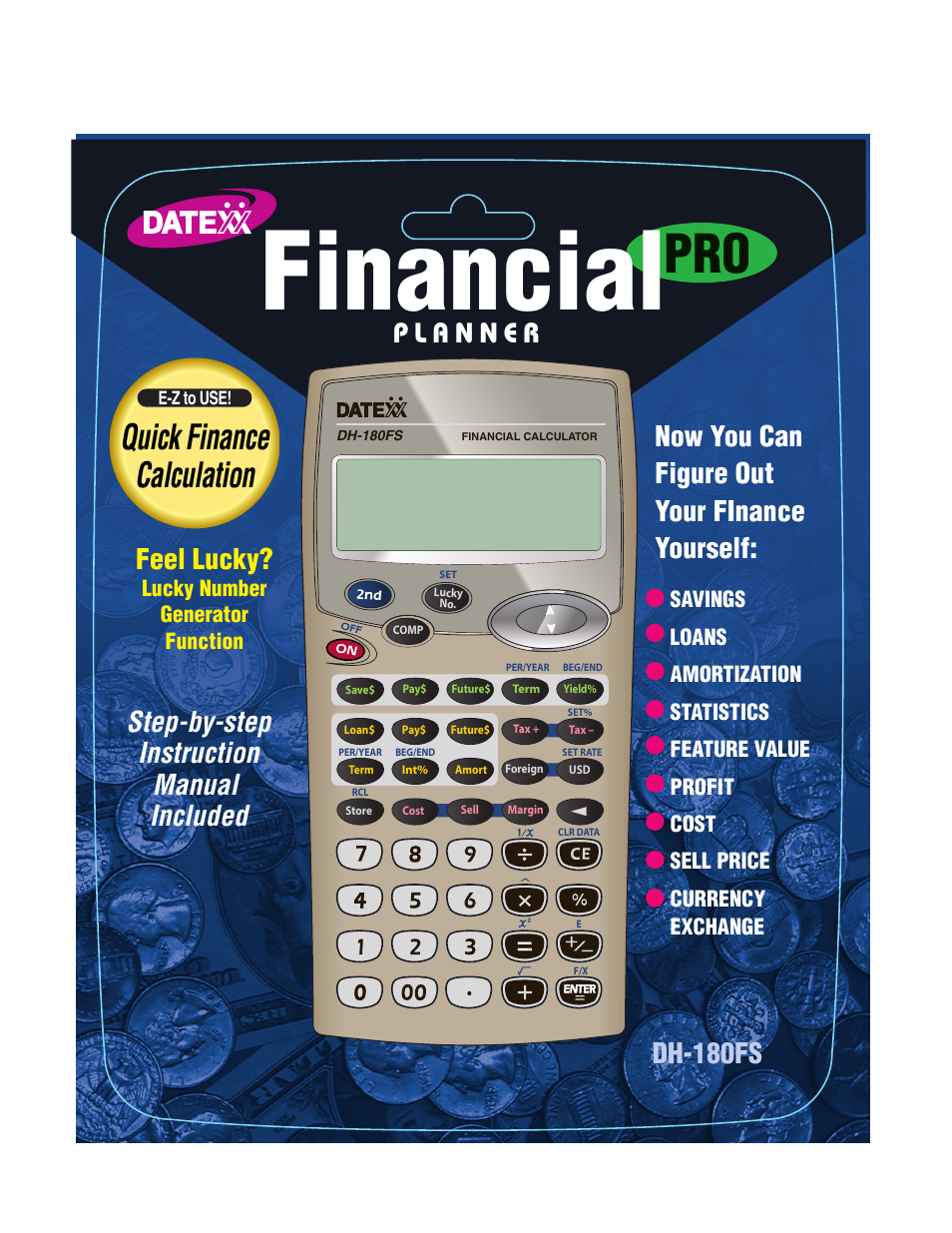 Datexx FINANCIAL DH-180FS User Manual | 1 page