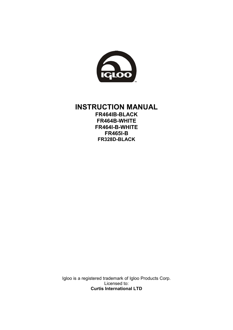 Curtis FR328D User Manual | 7 pages