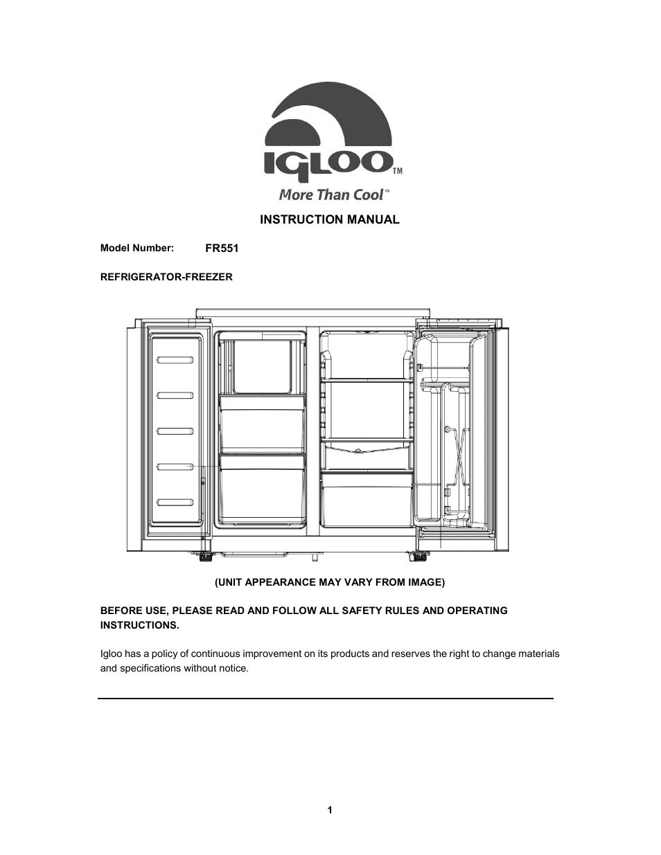 Curtis FR551 User Manual | 11 pages