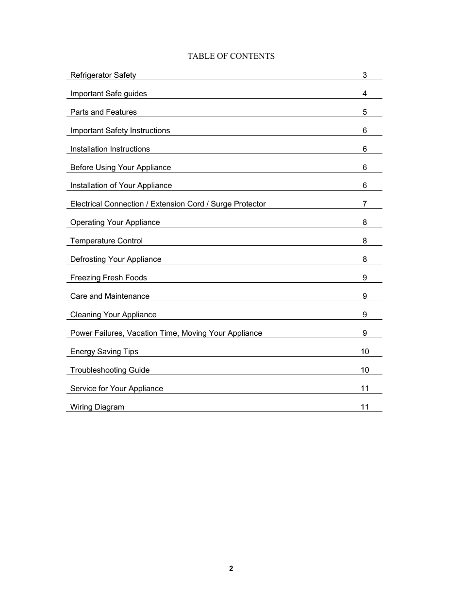 Curtis FR551 User Manual | Page 2 / 11