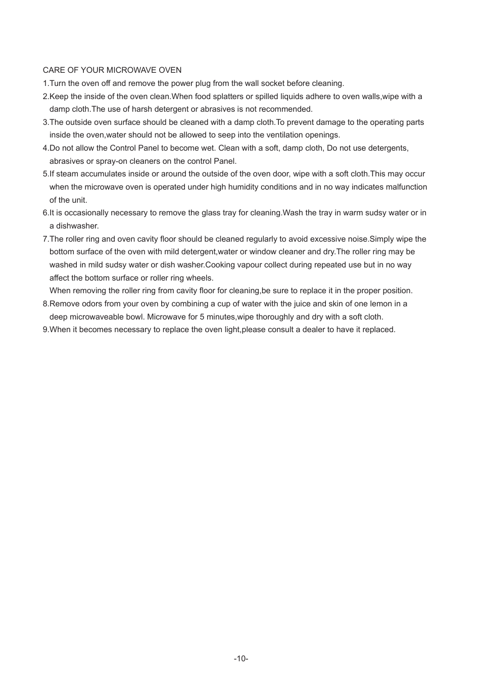 Curtis OMW1144 User Manual | Page 10 / 10