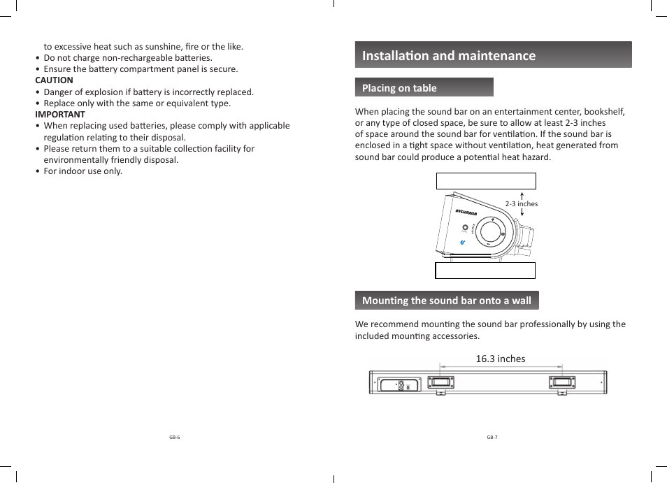 Installation and maintenance | Curtis SB323 User Manual | Page 4 / 10