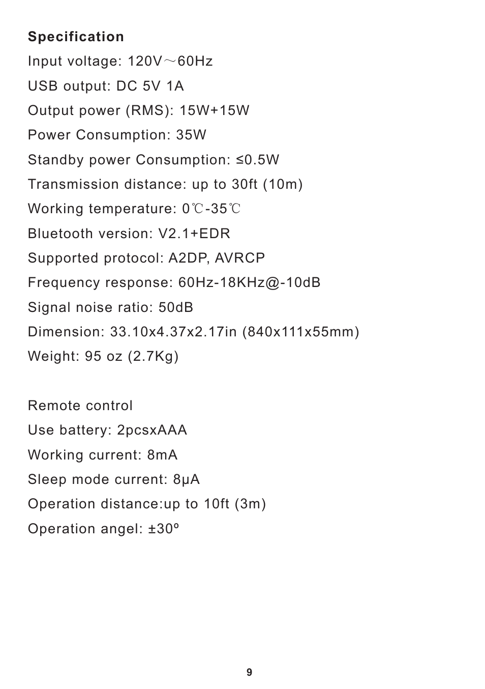 Curtis SB350BT User Manual | Page 11 / 12