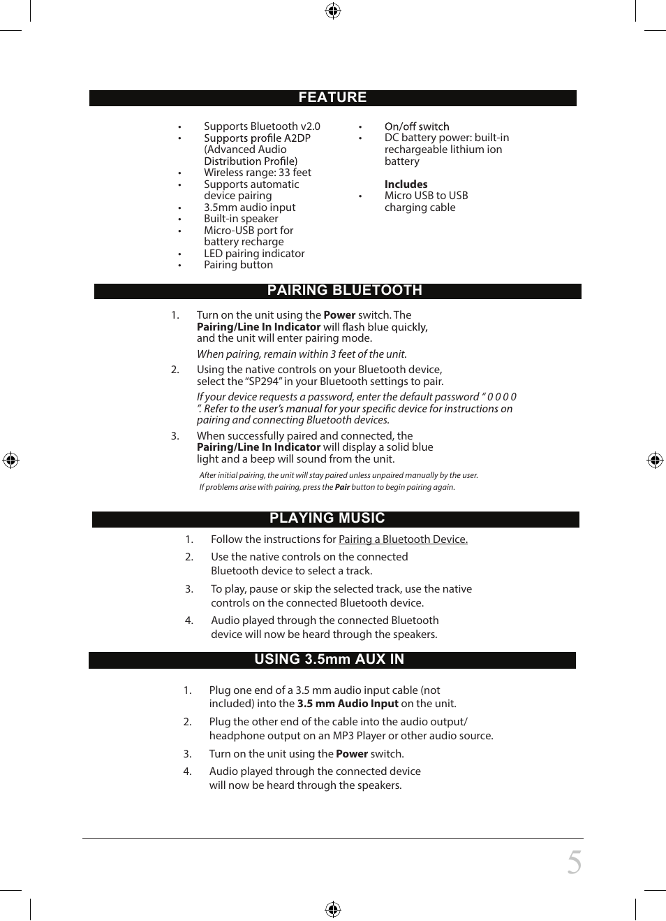 Curtis SP294 User Manual | Page 5 / 7