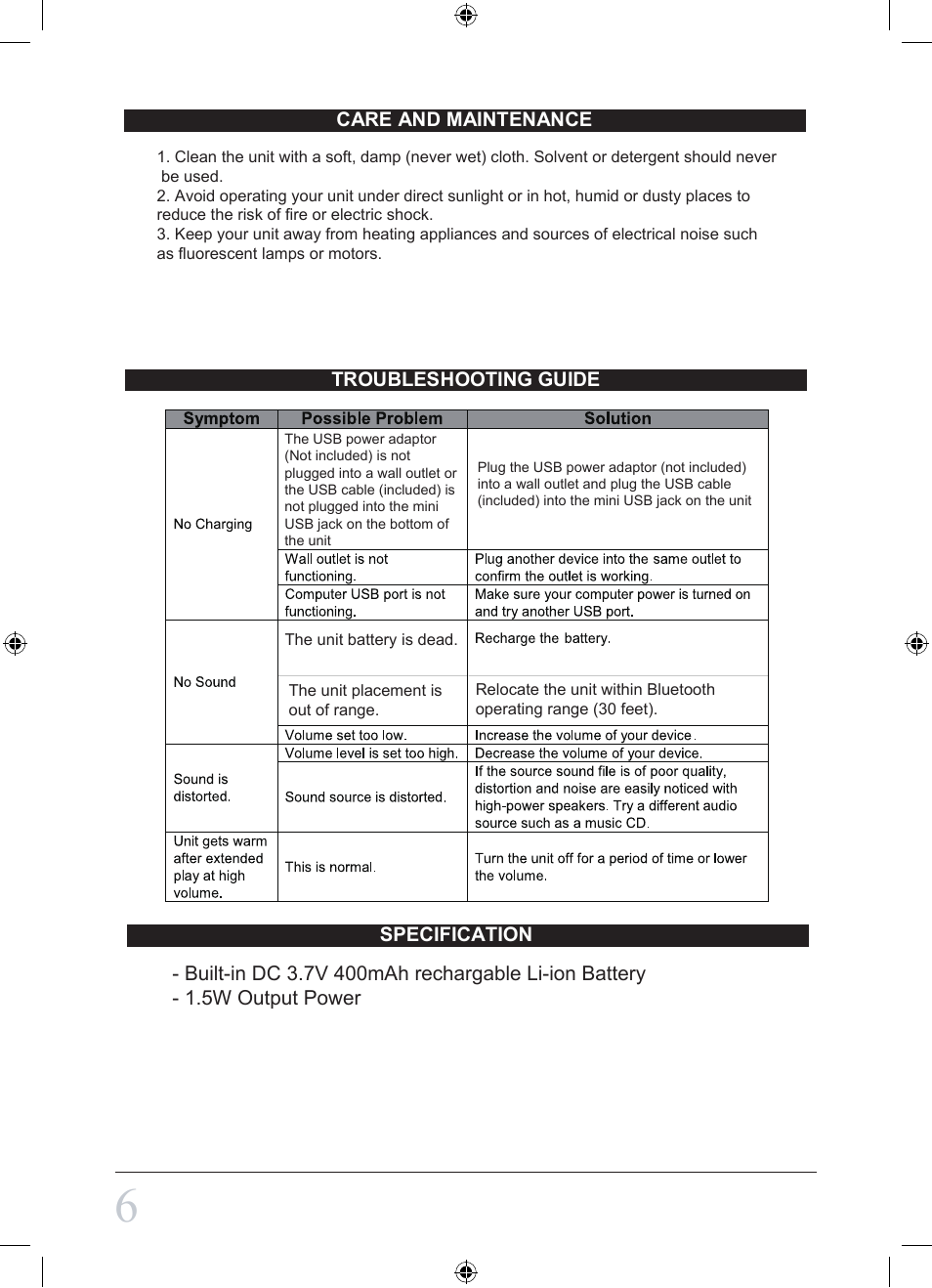 Curtis SP294 User Manual | Page 6 / 7