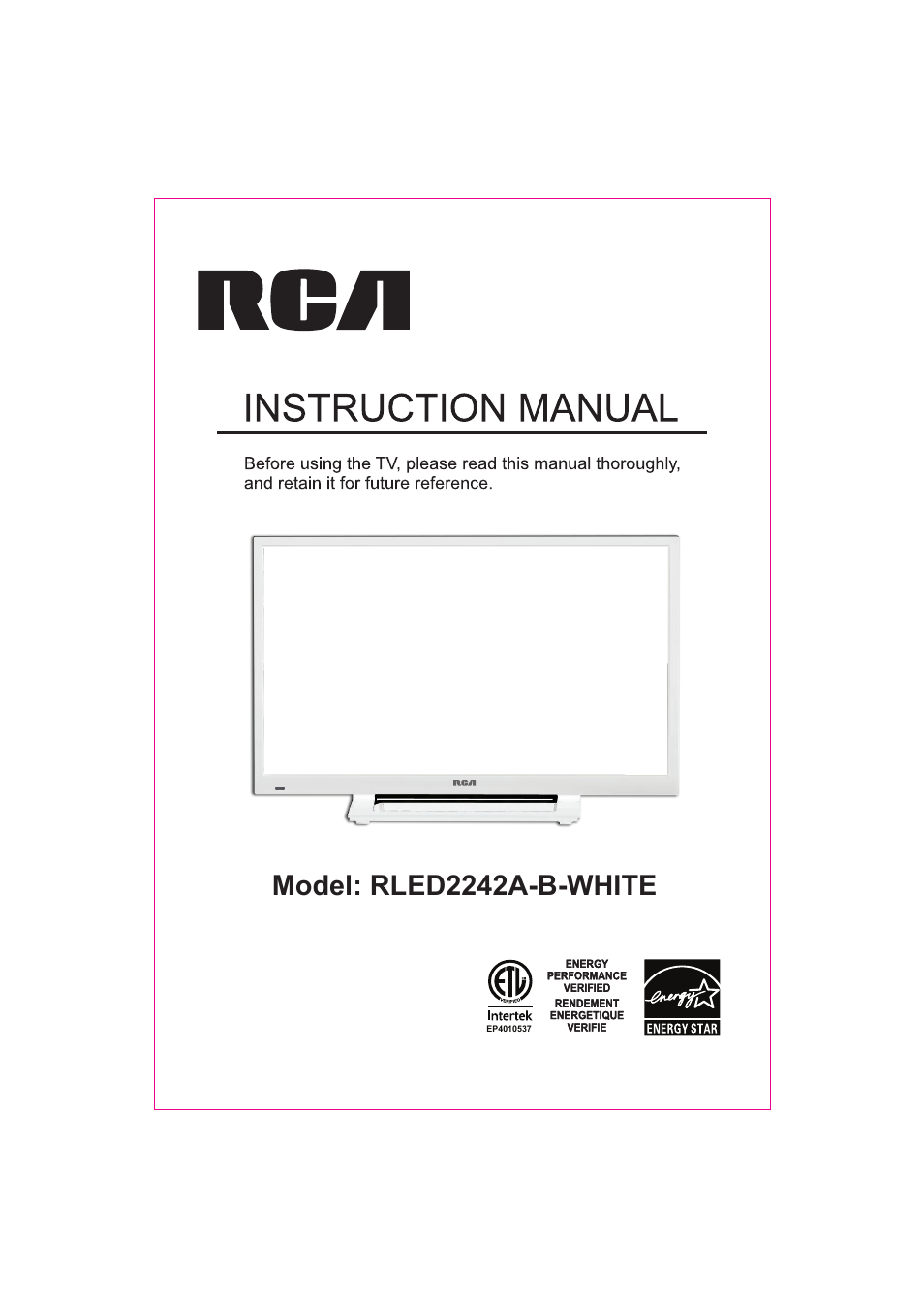Curtis RLED2242A-B-WHITE User Manual | 33 pages