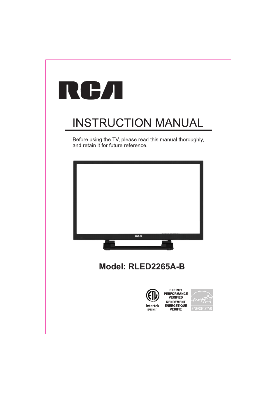 Curtis RLED2265A-B User Manual | 33 pages