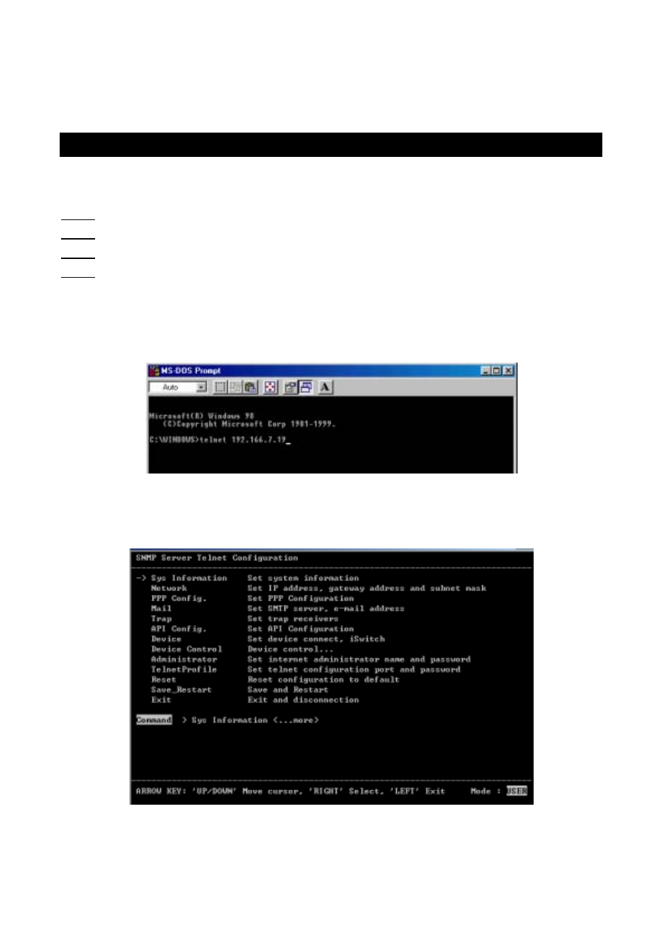 Telnet configuration | DigiPower ePowerSwitch User Manual | Page 25 / 52