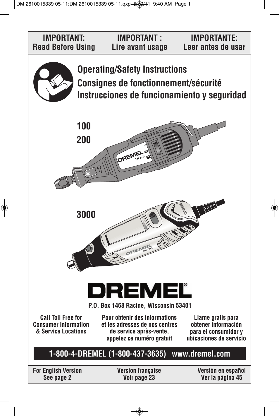 Dremel 3000 User Manual | 68 pages