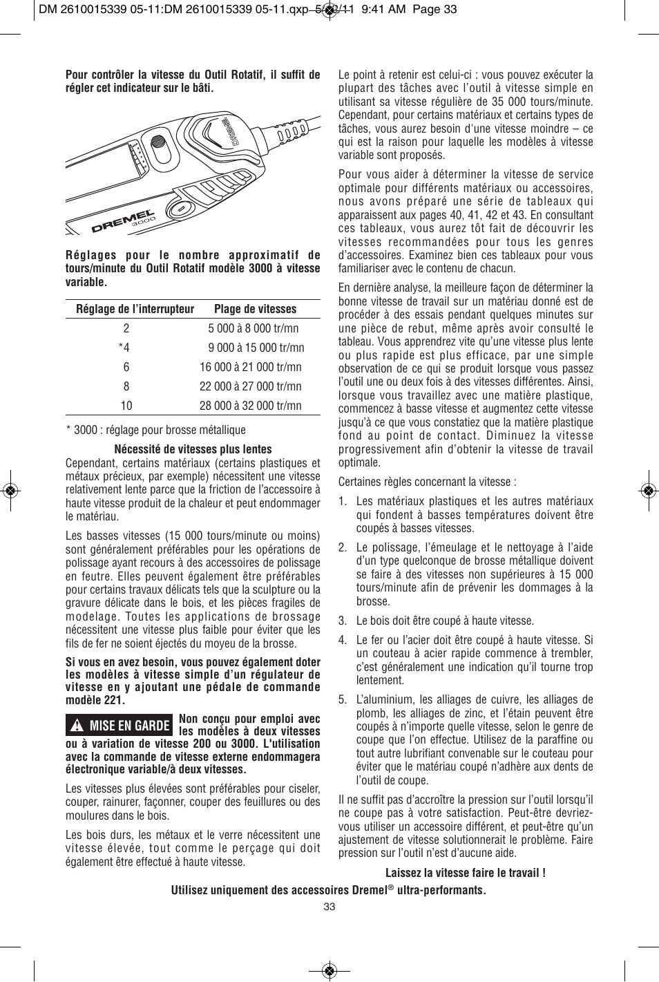 Dremel 3000 User Manual | Page 33 / 68