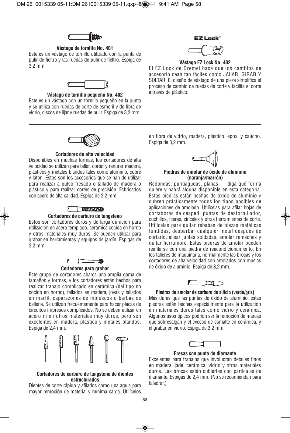 Dremel 3000 User Manual | Page 58 / 68