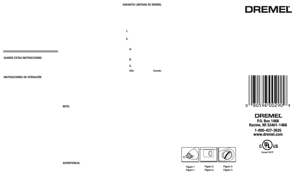 Dremel 290-01 User Manual | 2 pages