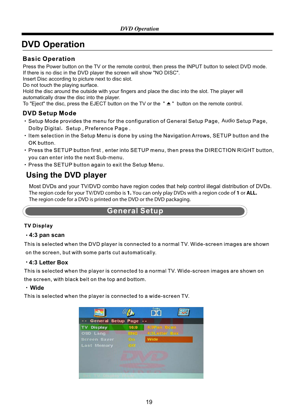 Dvd operation, Using the dvd player | RCA RLEDV2238A-B User Manual | Page 21 / 31