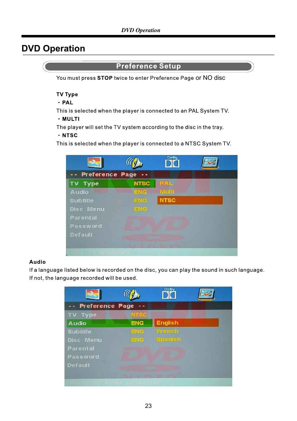 Dvd operation | RCA RLEDV2238A-B User Manual | Page 25 / 31