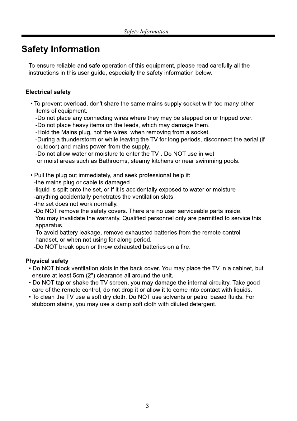 Safety information | RCA RLEDV2238A-B User Manual | Page 5 / 31