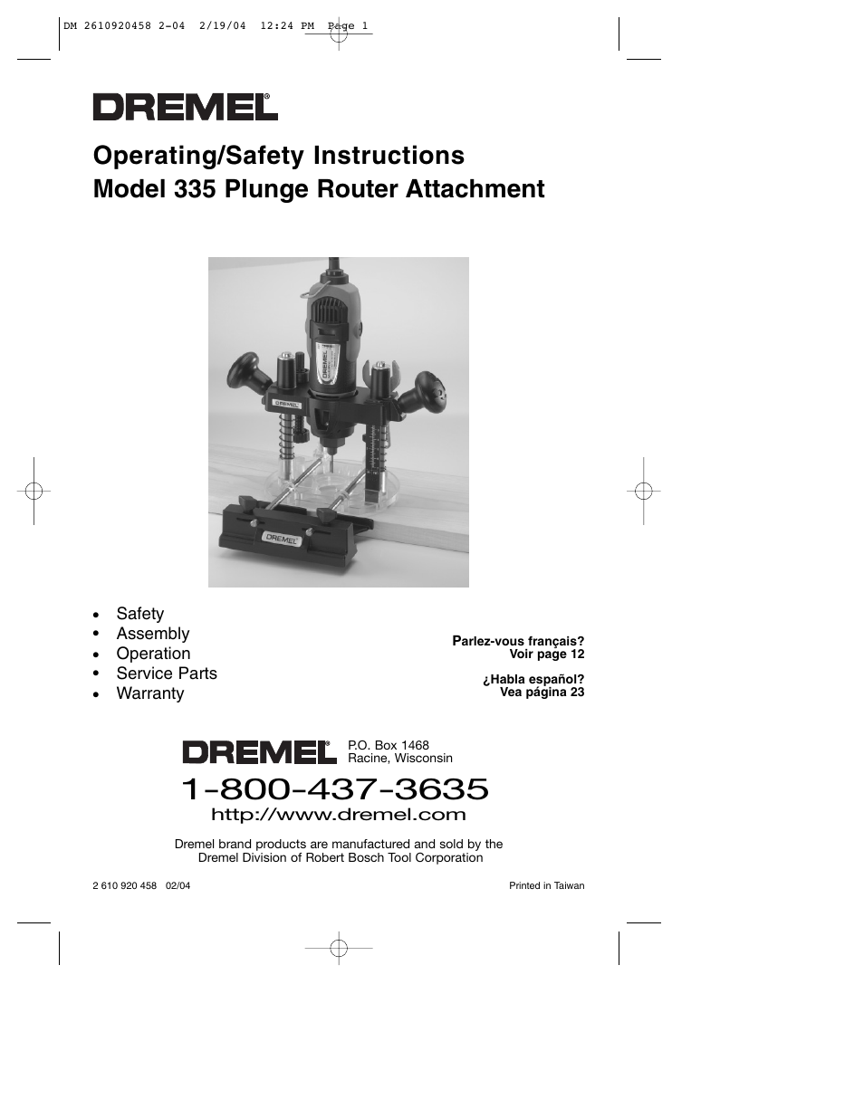 Dremel 335 User Manual | 36 pages