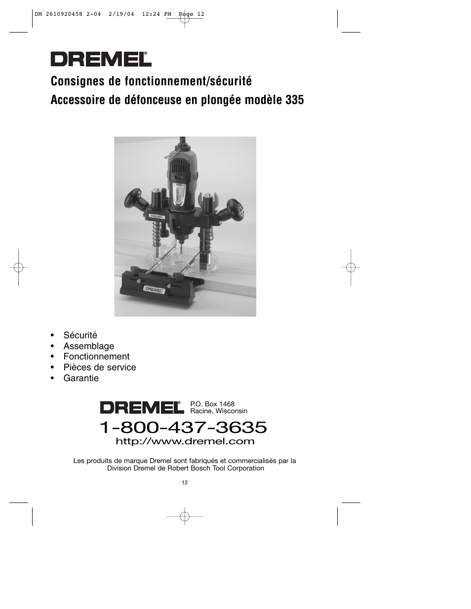 Dremel 335 User Manual | Page 12 / 36