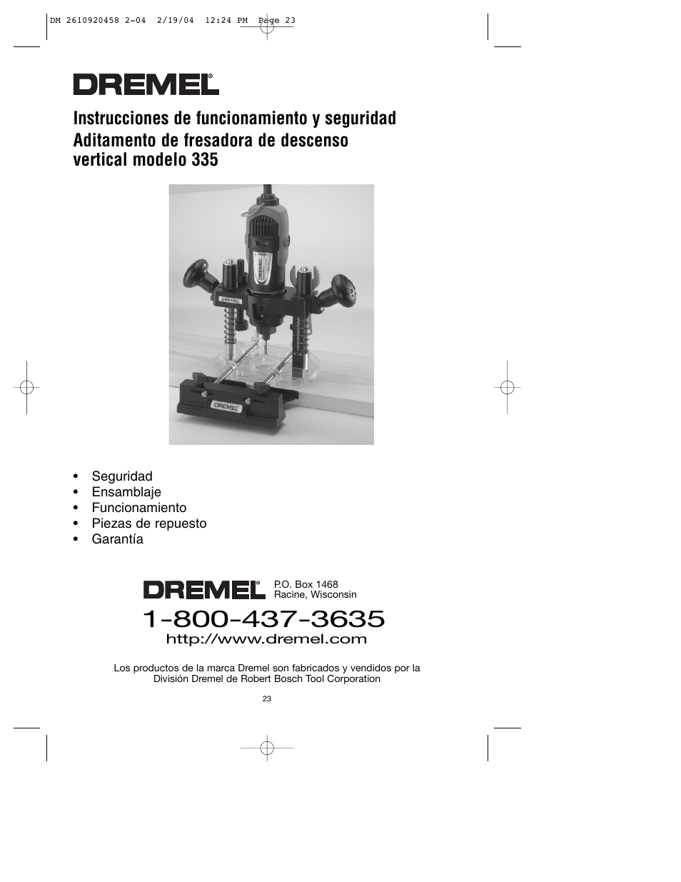 Dremel 335 User Manual | Page 23 / 36