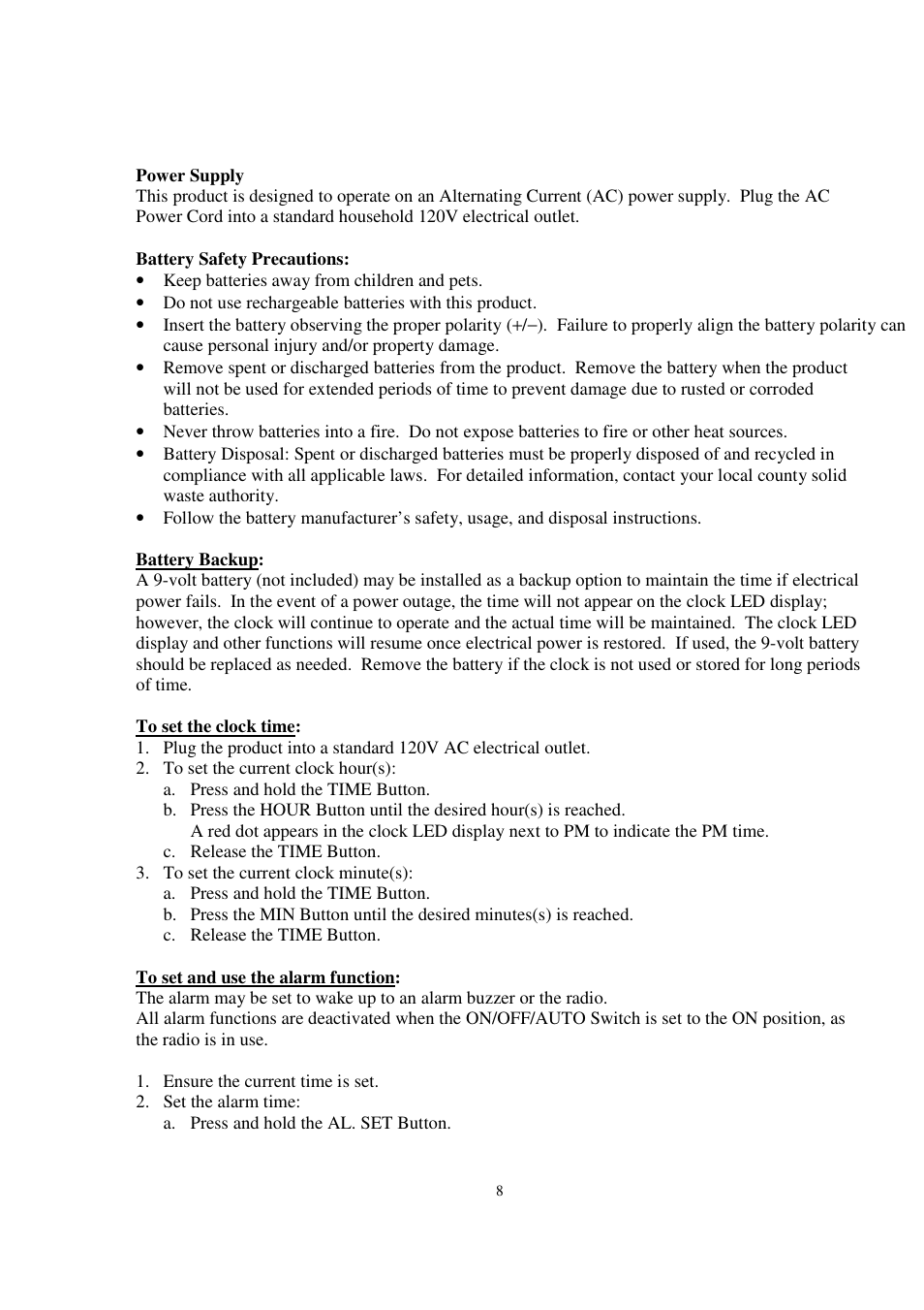 RCA WM60A User Manual | Page 8 / 11