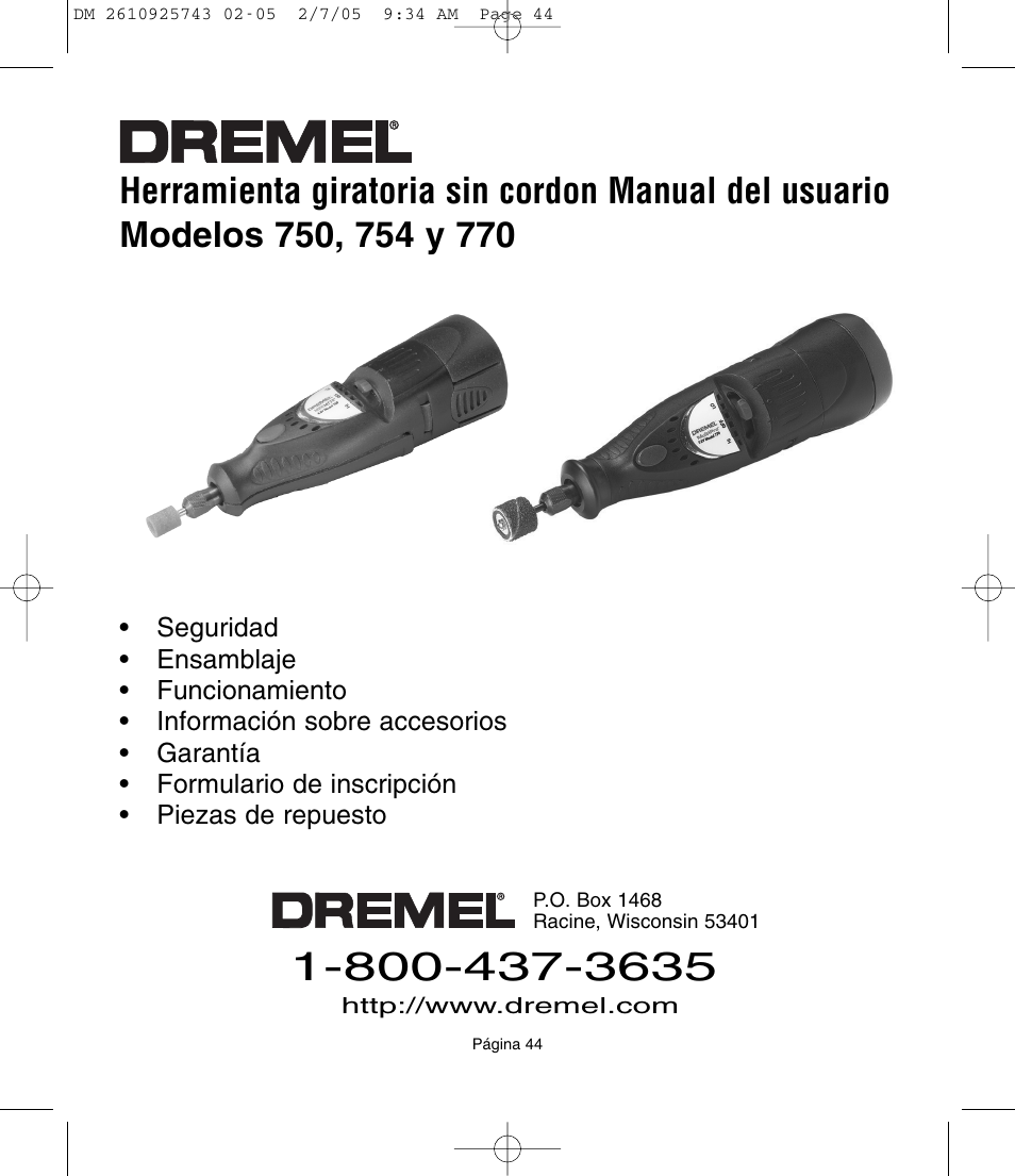 Dremel 770 User Manual | Page 44 / 68