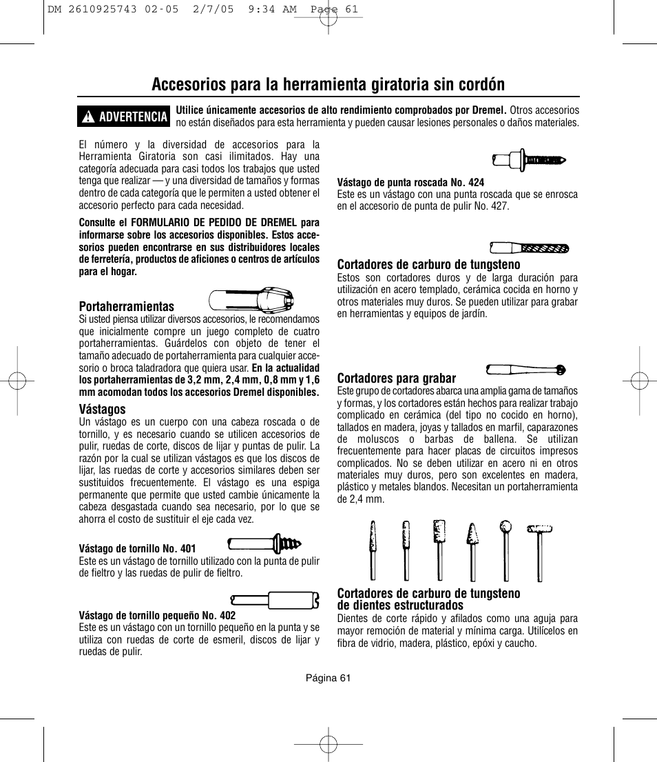 Dremel 770 User Manual | Page 61 / 68