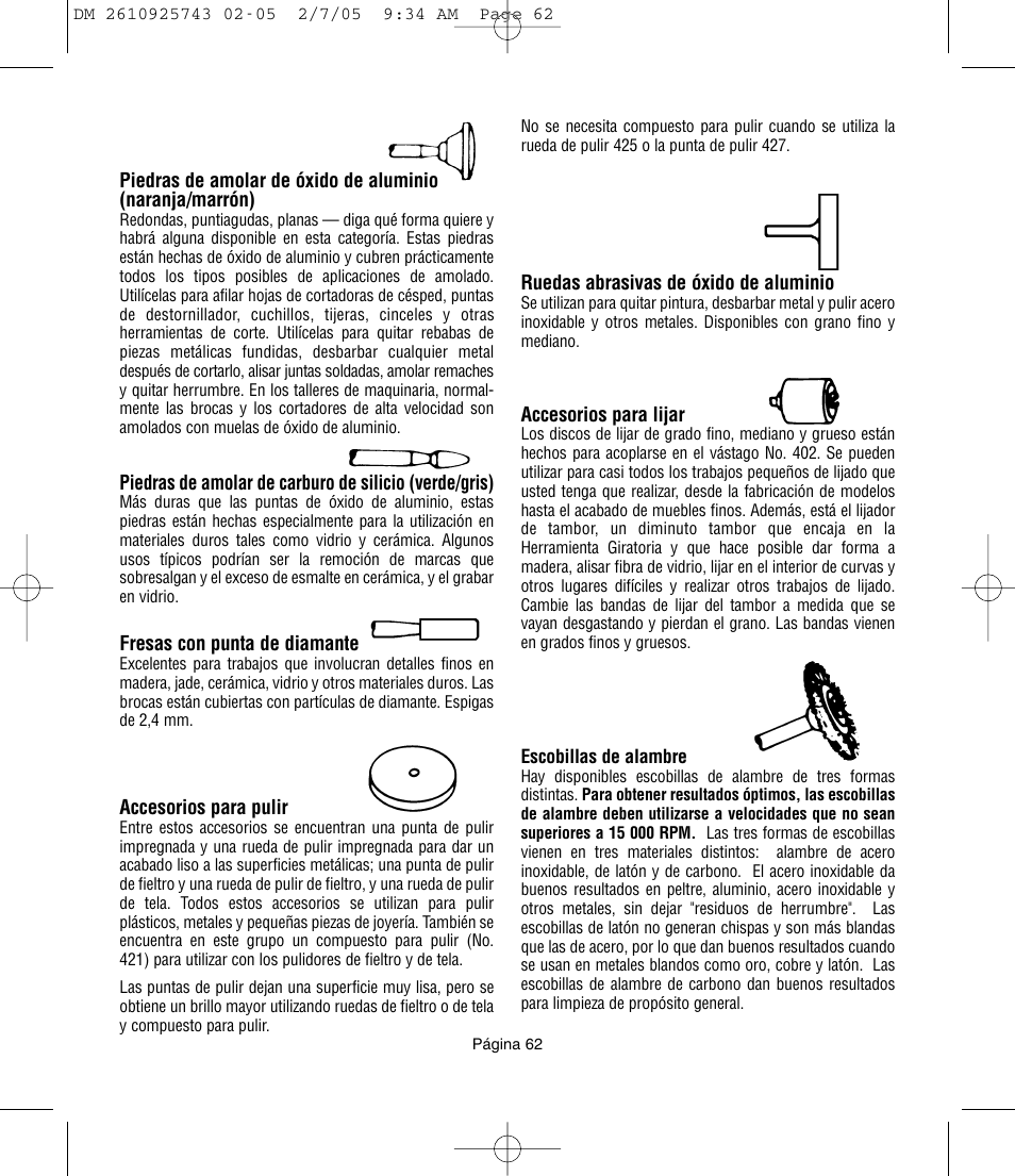 Dremel 770 User Manual | Page 62 / 68