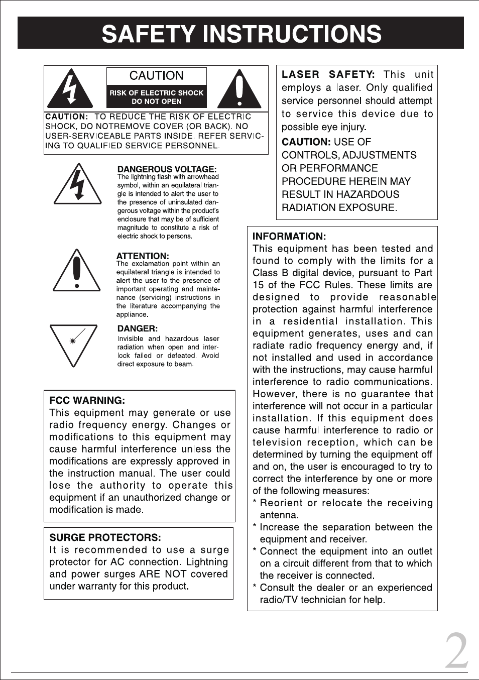 Safety eng | Curtis SIP533 User Manual | Page 2 / 8