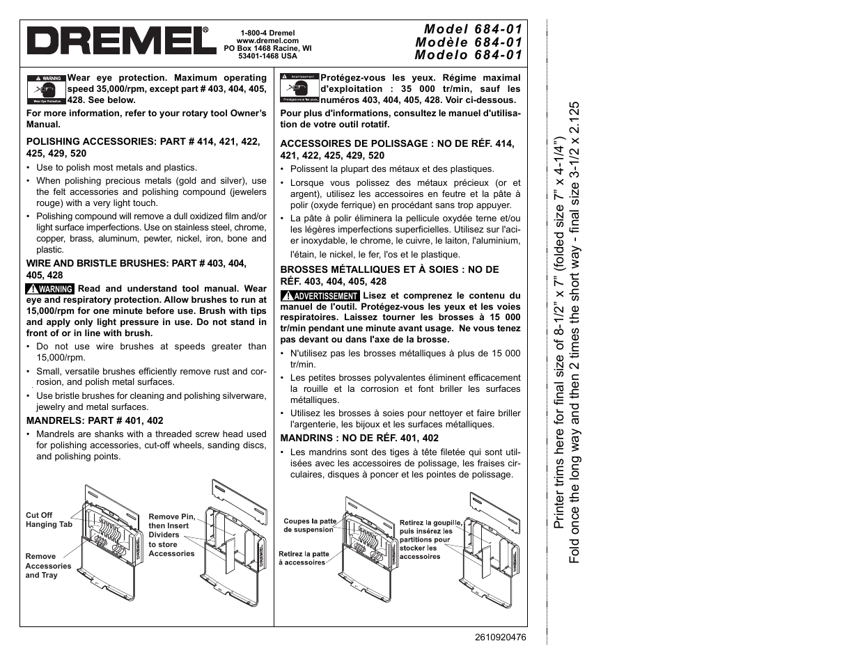 Dremel 684-01 User Manual | 2 pages