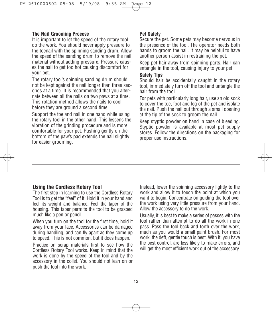 Dremel DM 2610000602 761 User Manual | Page 12 / 48