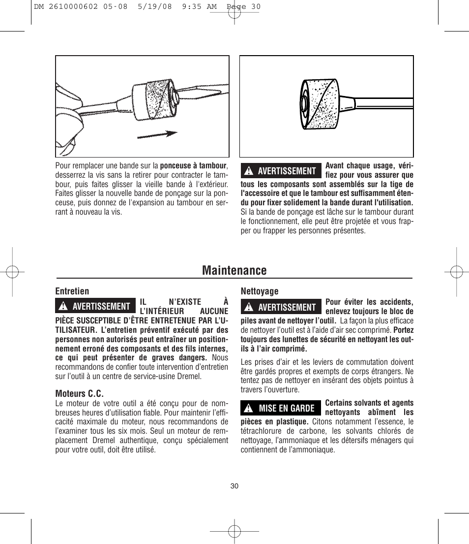 Maintenance | Dremel DM 2610000602 761 User Manual | Page 30 / 48