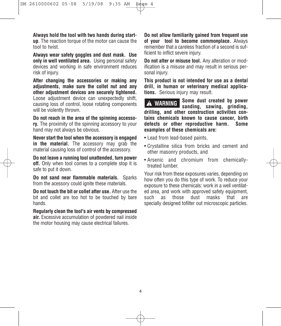 Dremel DM 2610000602 761 User Manual | Page 4 / 48