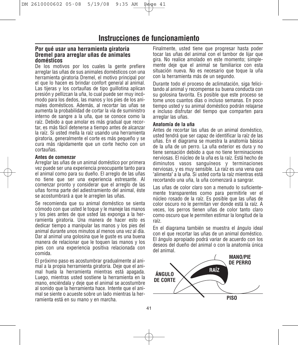 Instrucciones de funcionamiento | Dremel DM 2610000602 761 User Manual | Page 41 / 48