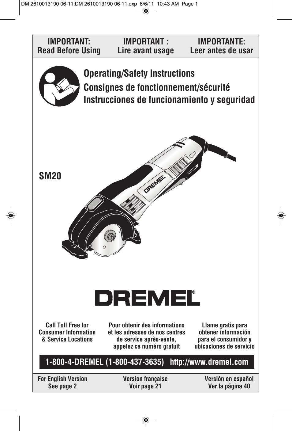 Dremel SM20 User Manual | 60 pages