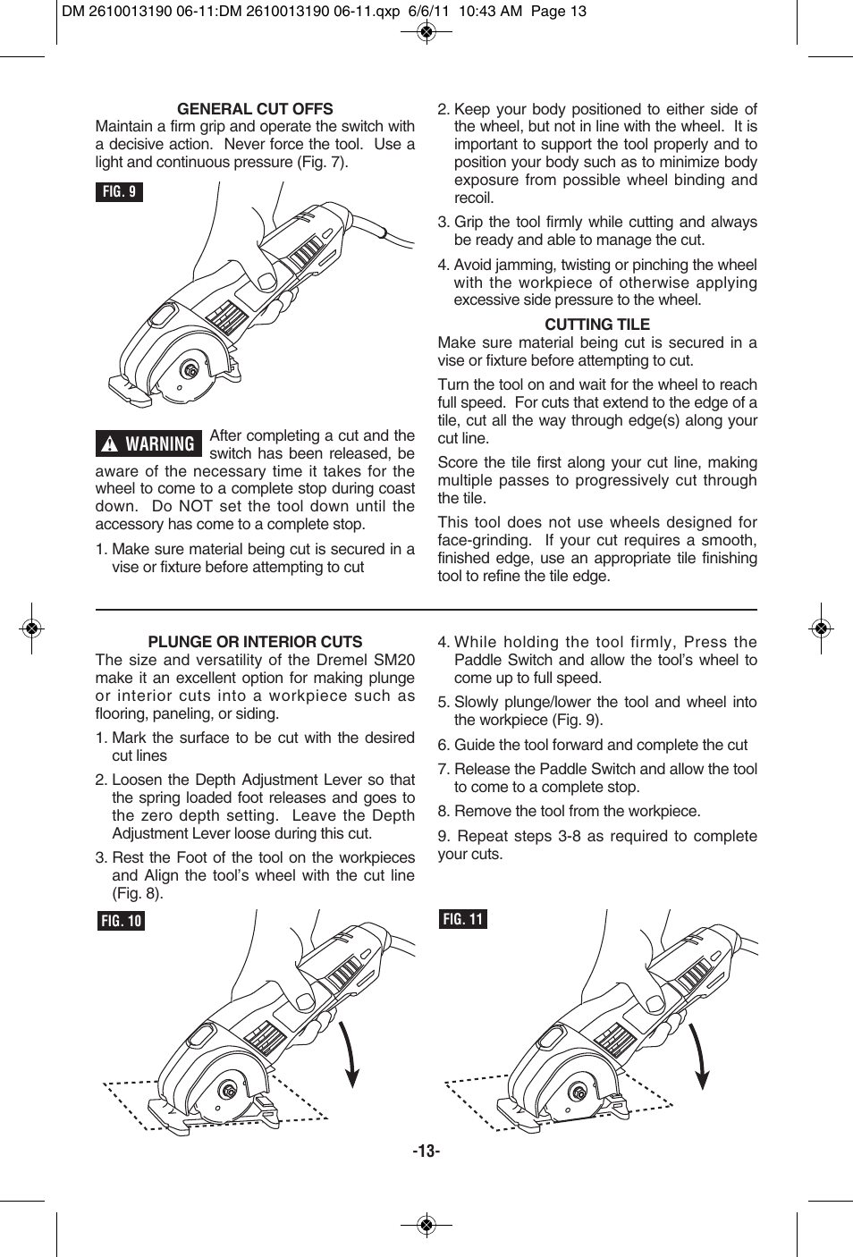 Dremel SM20 User Manual | Page 13 / 60