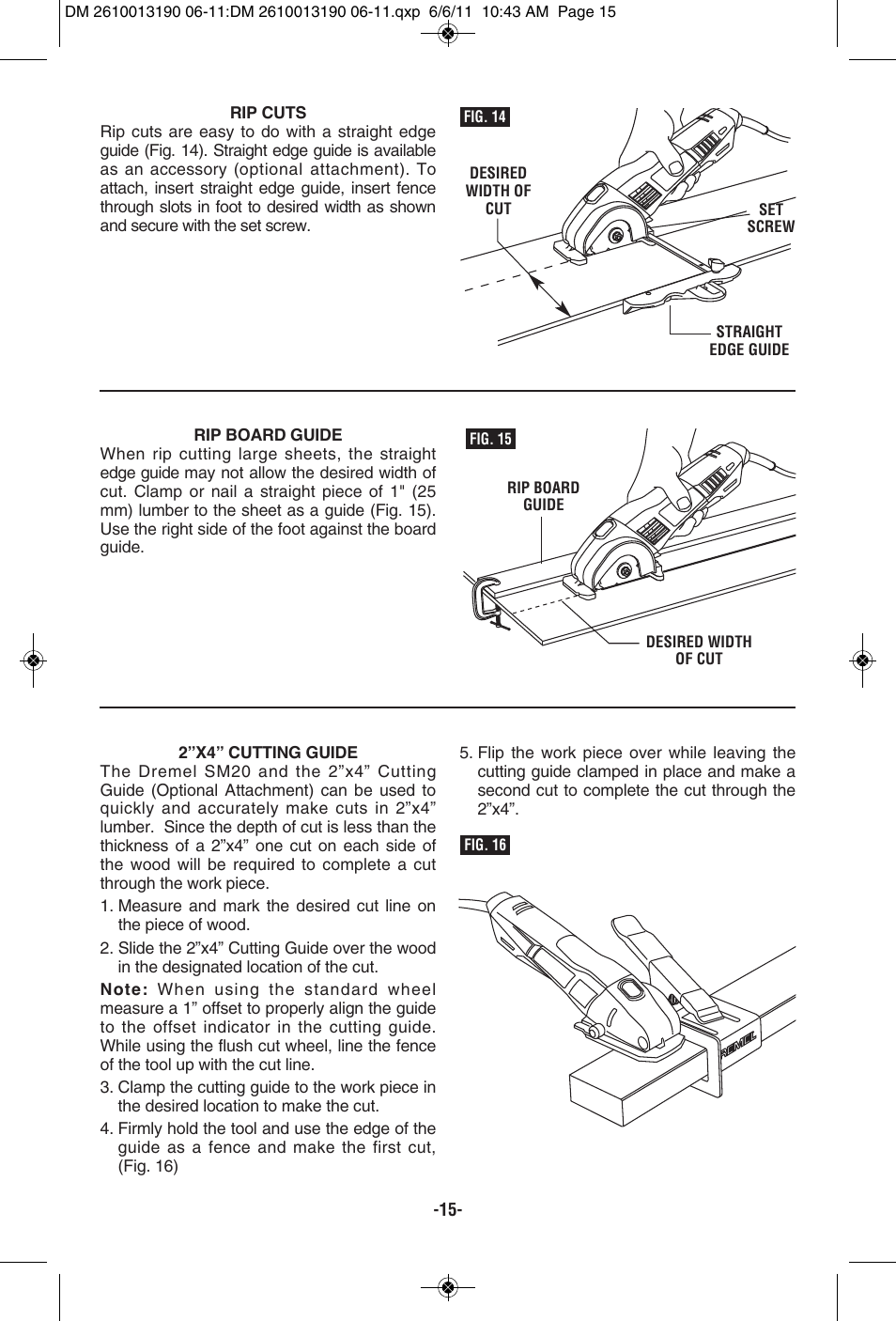 Dremel SM20 User Manual | Page 15 / 60