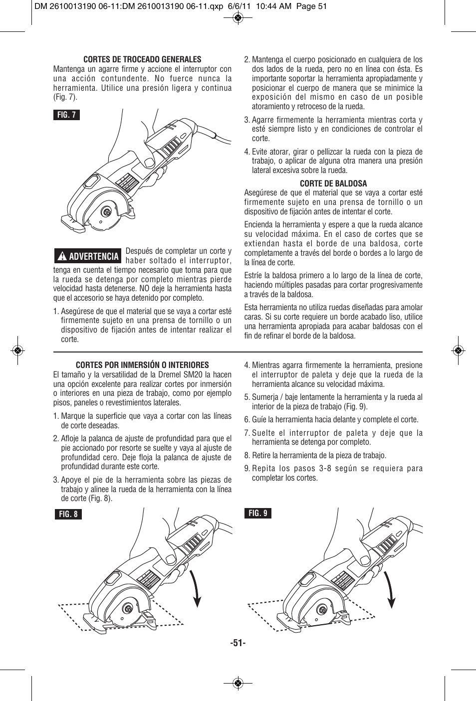 Dremel SM20 User Manual | Page 51 / 60