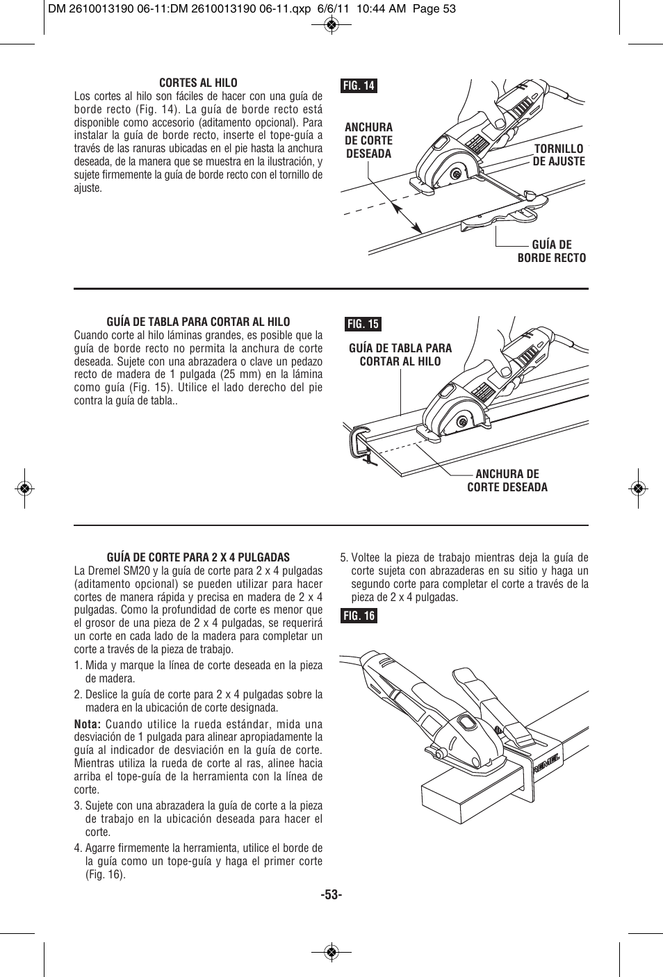 Dremel SM20 User Manual | Page 53 / 60