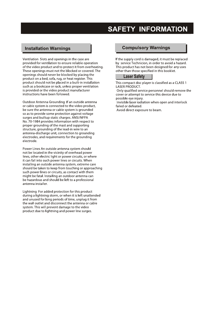 Ò³ãæ 3 | Curtis SDVD5088 User Manual | Page 3 / 32