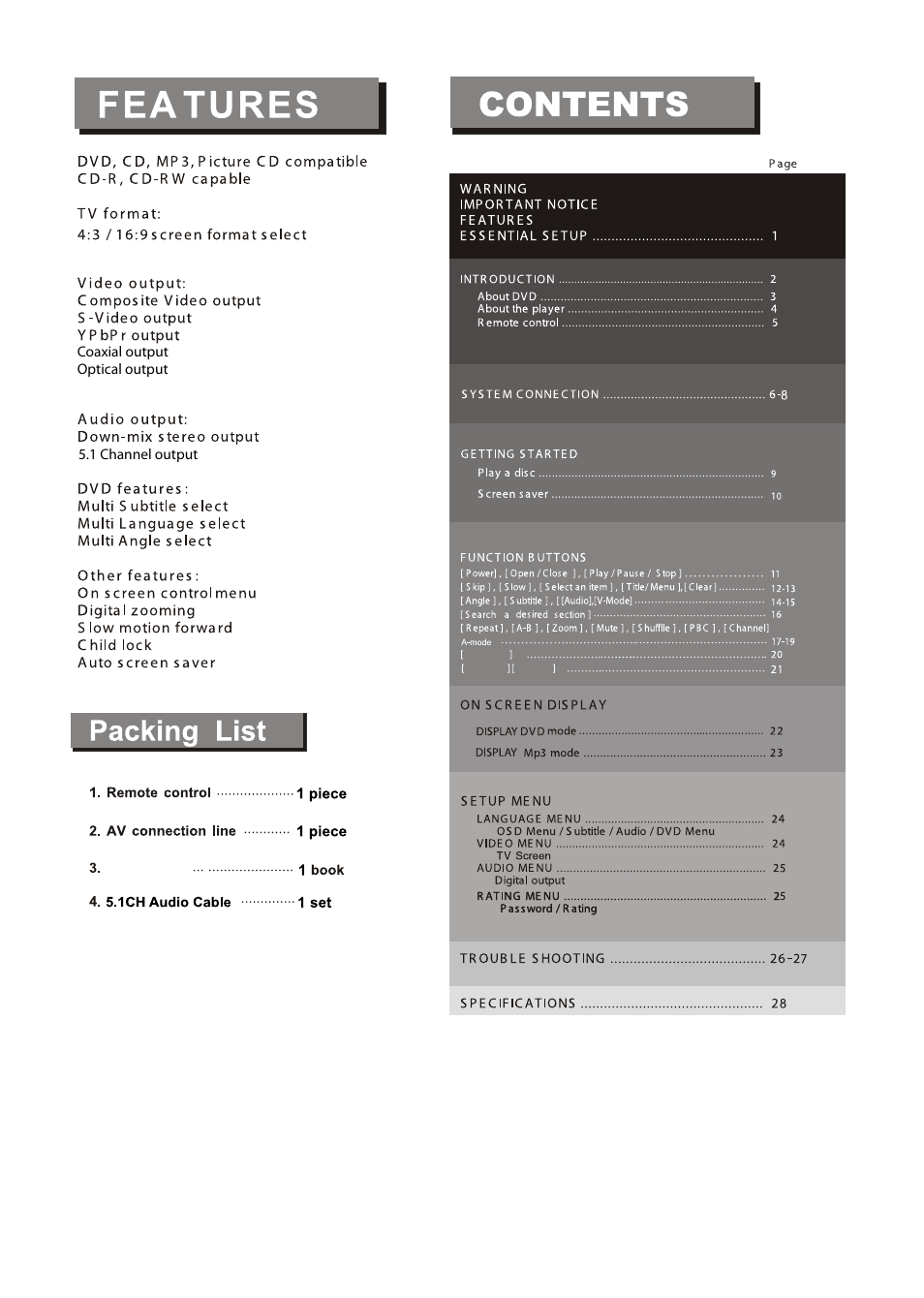 Ò³ãæ 4 | Curtis SDVD5088 User Manual | Page 4 / 32
