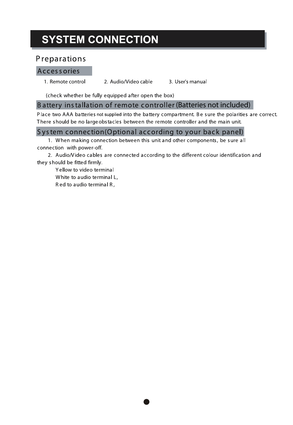 Batteries not included) | Curtis SDVD1046-B User Manual | Page 8 / 15