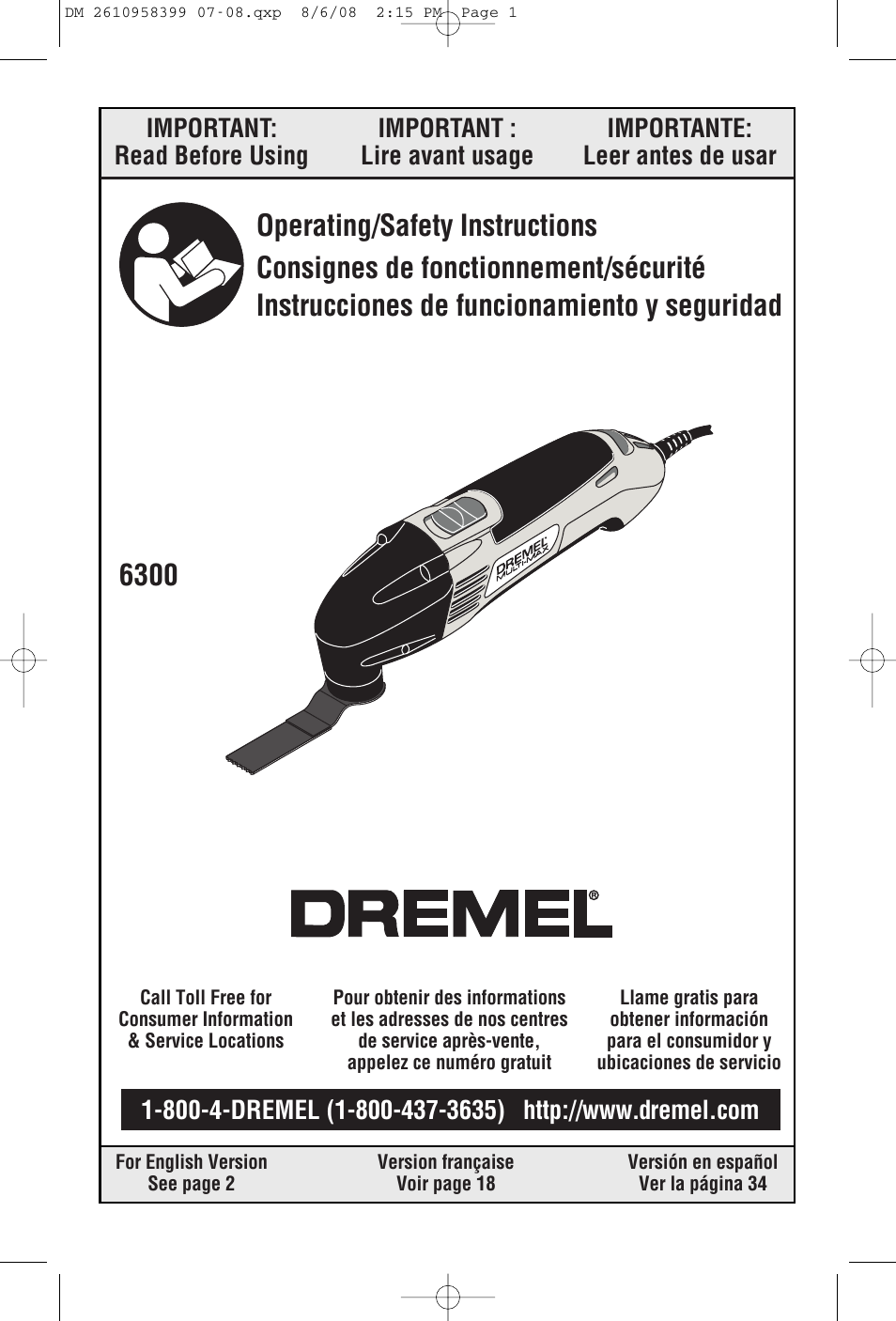 Dremel 6300 User Manual | 52 pages