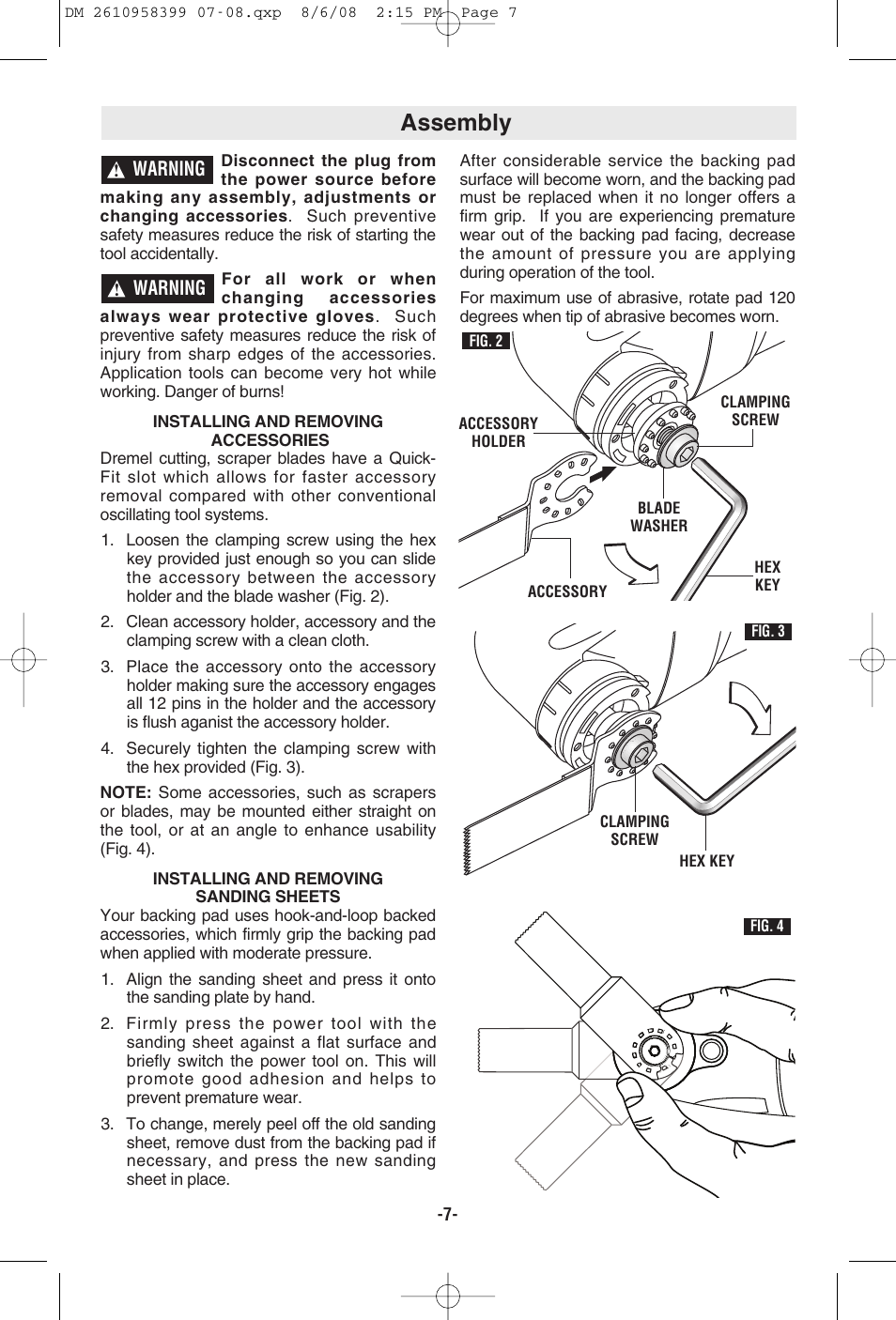 Assembly | Dremel 6300 User Manual | Page 7 / 52