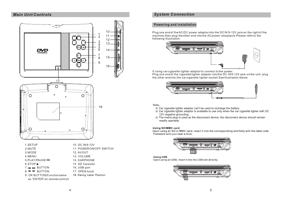 Ò³ãæ 4 | Curtis SDVD1048 User Manual | Page 4 / 14