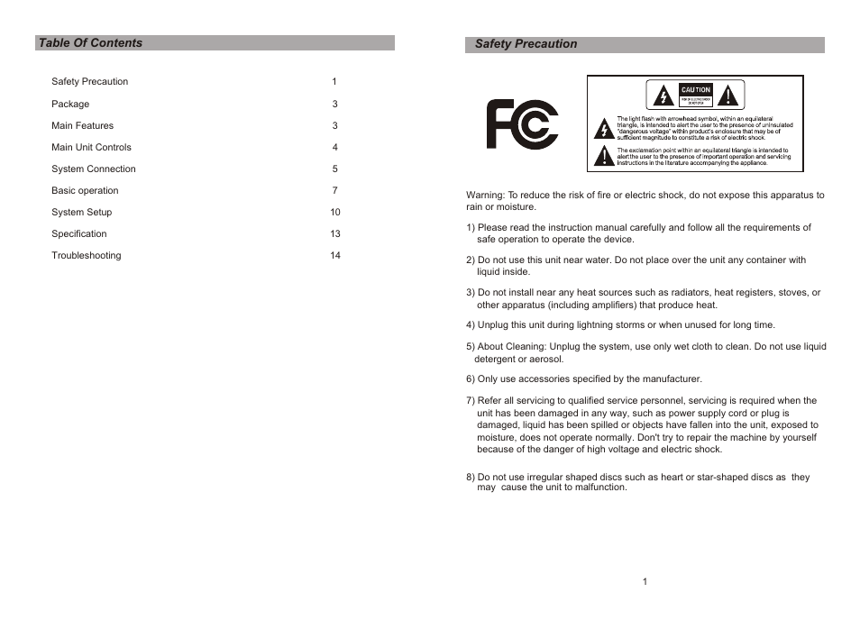 Ò³ãæ 2 | Curtis SDVD7003D User Manual | Page 2 / 9