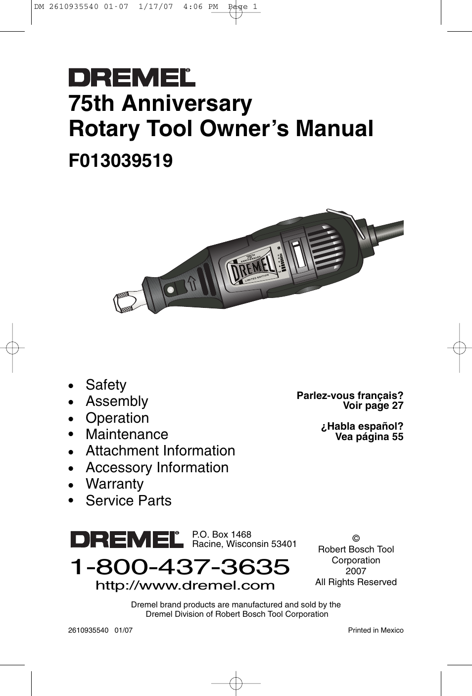 Dremel F013039519 User Manual | 88 pages