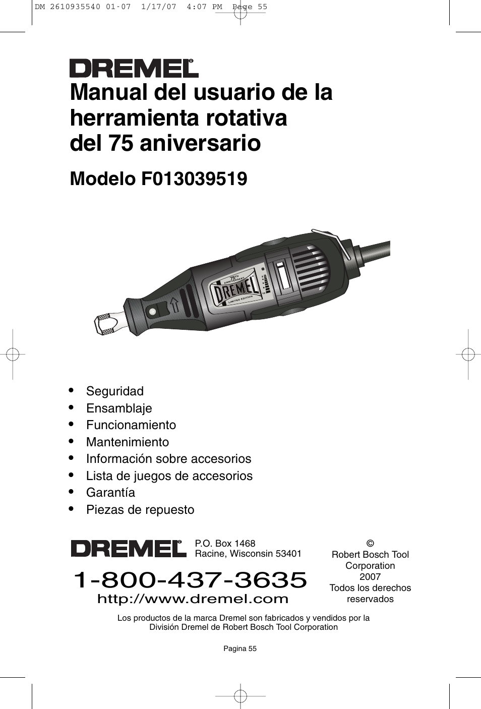 Dremel F013039519 User Manual | Page 55 / 88
